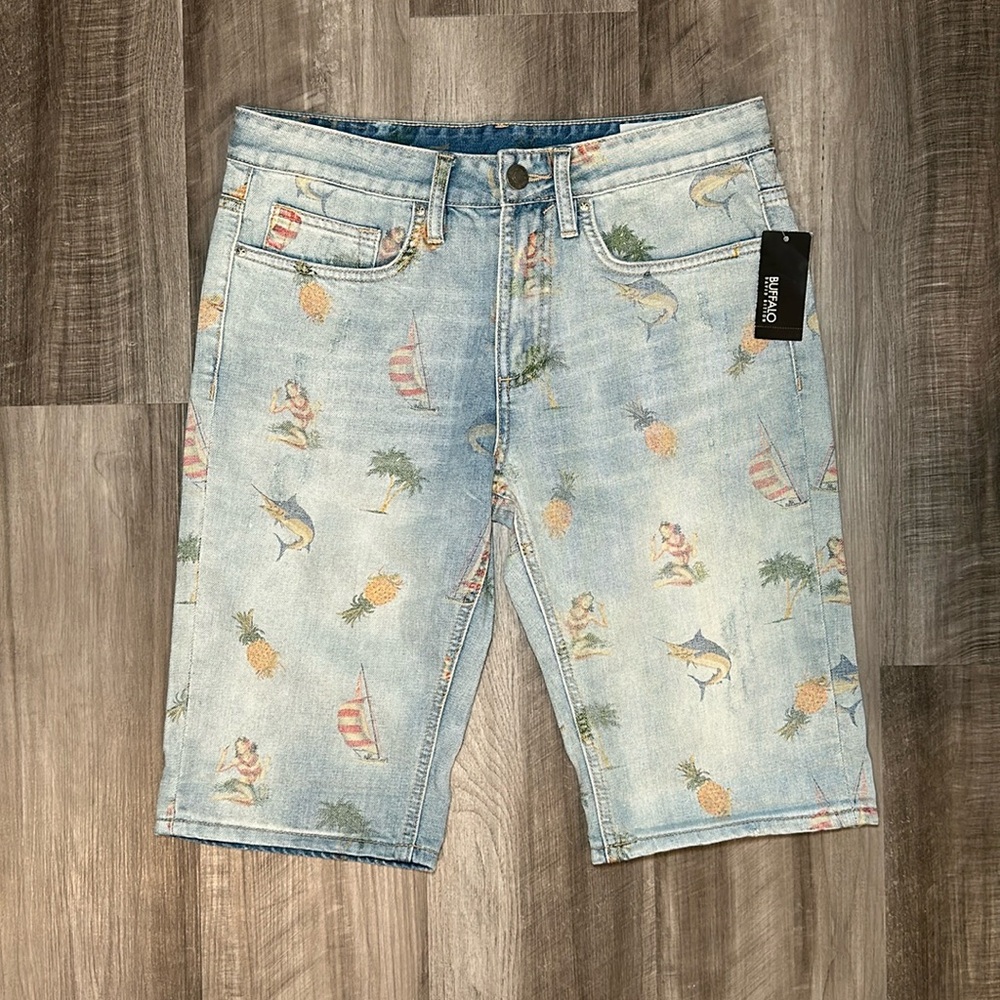 Buffalo Dean Straight Coastal Denim Shorts - 30